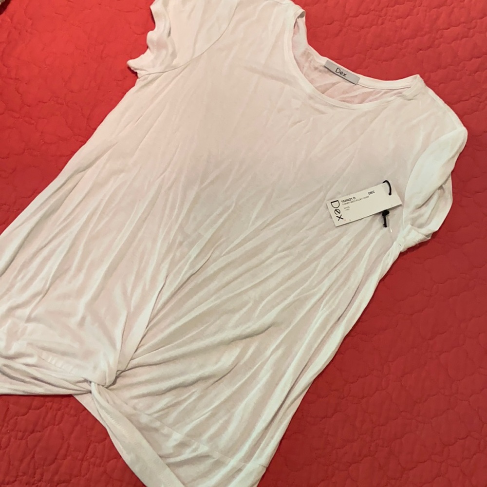 Dex plain white T-shirt with knot front